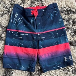 Under Armour Dark Blue and Bright Pink Swim Shorts